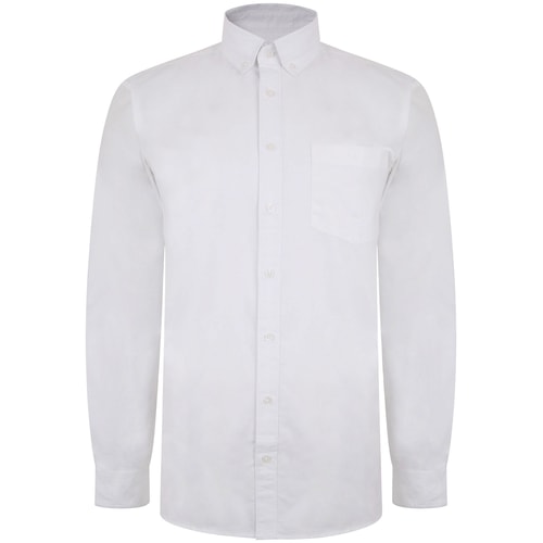 Bigdude Oxford Long Sleeve Shirt White Tall